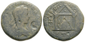 CAPPADOCIA, Caesaraea-Eusebia. Severus Alexander. AD 222-235. Æ Dated RY 3 (AD 224/5). Laureate and draped bust right, seen from behind Mt. Argaeus wi...