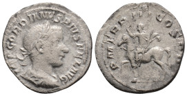 Roman Imperial Denarius 240 AD, Gordian III
RIC 81, C 234; Silver 1,6 g.19,5 mm. Obv: IMPGORDIANVSPIVSFELAVG - Laureate, draped and cuirassed bust ri...