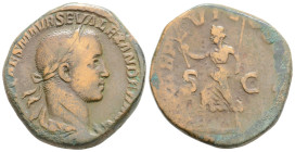 Roman Imperial, Severus Alexander AD 222-235. Rome, Sestertius Æ, 28,4mm., 18,9 g.
IMP CAES M AVR SEV ALEXANDER AVG, laureate, draped bust right / PA...