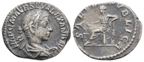 SEVERUS ALEXANDER (222-235). Denarius. Antioch. 2,5 g. 19,1 mm.
Obv: IMP C M AVR SEV ALEXAND AVG. Laureate, draped and cuirassed bust right.
Rev: SA...