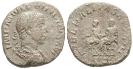 PHILIP II (247-249). Sestertius. Rome. 16,5 g. 29 mm.
Obv: IMP M IVL PHILIPPVS AVG.Laureate, draped and cuirassed bust right.
Rev: LIBERALITAS AVGG ...