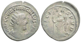 Trebonianus Gallus. A.D. 251-253. BI antoninianus (23,5 mm, 3.3 g, 11 h). Antioch. IMP C C VIB TREB GALLVS P F AVG, radiate, draped and cuirassed bust...