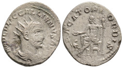 The Roman Empire
GALLIENUS 253-268. Antoninianus, 3,8 g. 22 mm. Antioch mint. 1st emmission, AD 253-255. Radiate, draped, and cuirassed bust right. R...