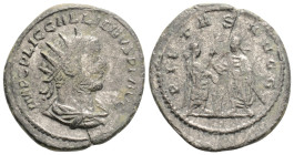 GALLIENUS, 253-268 AD. AR Antoninianus (3.9 g. 22,6 mm.) of Asia. Joint reign with Valerian I, 253-260. Radiate draped Bust / Valerian anf Gallienus s...