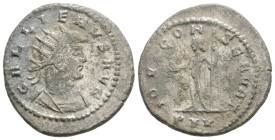 Roman Imperial
Gallienus (253-268). Antoninianus (21,4 mm, 3,8 g, ). Antioch, 267. Radiate, draped and cuirassed bust r. R/ Jupiter standing l., hold...