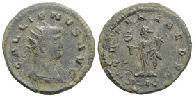 Roman Imperial, Gallienus (253-268). Antoninianus (21,1 mm, 2,7 g, ). Antioch. Radiate and cuirassed bust r. R/ Fortuna standing l., holding caduceus ...