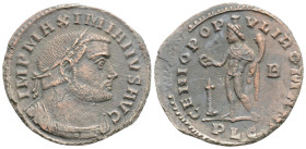 Roman Imperial Coins, MAXIMIANUS HERCULIUS (First reign, 286-305). Follis. Lugdunum. 9,1 g. 27,9 mm.
Obv: IMP MAXIMIANVS AVG. Laureate and cuirassed ...