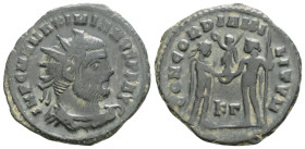 Maximianus, first reign, 286-305. Radiate Fraction (Bronze, 22,1 mm, 3.1 g, 12 h), Cyzicus, 295-299. IMP C M A MAXIMIANVS P F AVG Radiate, draped and ...