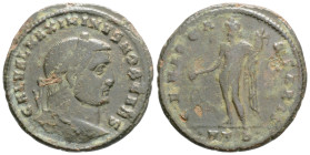 Roman Imperial, Maximinus II Daia as Caesar AD 305-308. Heraclea. Follis Æ, 24mm., 6,12g.
GAL VAL MAXIMINVS NOB CAES, laureate head right / GENIO CAE...