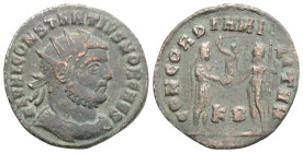 Roman Imperial, Constantius, Ceasar (293-305 AD) Kyzikos, AE Antoninianus (20 mm, 2.6 g)
Obv: FL VAL CONSTANTIVS NOB CAES. Radiate and cuirassed bust...