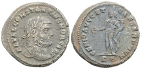 Roman Imperial, Constantius I, as Caesar, 293 - 305 AD, AE Follis, Cyzicus Mint, 27,4 mm, 9.1 g.
Obverse: FL VAL CONSTANTIVS NOB CAES, Laureate head ...