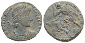 Roman Imperial
Constantius II AD 337-361. 4,6 g. 20,1 mm. 
Diademed, draped and cuirassed bust right / Soldier spearing fallen horseman, reaching ba...