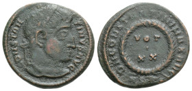 Roman Imperial Constantinus I the Great AD 306-337. Ticinum 19,3 mm., 2,8 g.
CONSTANTINVS AVG, laureate head right / DN CONSTANTINI MAX AVG, VOT XX i...