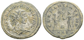 PROBUS. Antoninian (Ae. 4.23g/22mm). 280 AD Antioch. (RIC 922): Obv: Radiated and draped bust of Probus right, legend around: IMP CM AVR PROBVS PF AVG...
