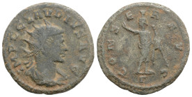 Roman Imperial, Claudius Gothicus AD 268-270. Antioch. Antoninianus Æ silvered, 19 mm., 2,9 g.
IMP C CLAVDIVS AVG, radiate, draped and cuirassed bust...