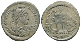 Roman Imperial, Gratian Æ Centenionalis.
Gratian Æ Centenionalis. Constantinople, AD 378-383. D N GRATIANVS P F AVG, helmeted, pearl-diademed, draped...