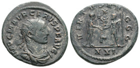 Roman Imperial Carus AD 282-283. Siscia. Antoninianus Æ silvered, 4,1 g. 22 mm.