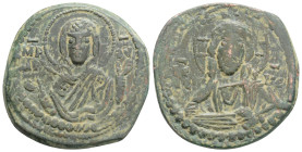 Anonymous Æ 40 Nummi. Time of Romanus IV. Constantinople, circa AD 1065-1071. Bust of Christ facing, right hand raised in benediction and holding scro...
