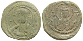Anonymous Æ 40 Nummi. Time of Romanus IV. Constantinople, circa AD 1065-1071. Bust of Christ facing, right hand raised in benediction and holding scro...