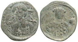 Byzantine, Michael VII Ducas (1071-1078 AD) Constantinople AE Follis (27,4 mm,4,3 g.)
Obv: Bust of Christ Pantokrator facing, star to left and right....