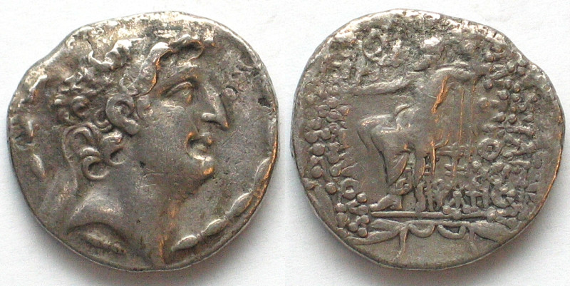 SELEUKID KINGDOM. Antiochos VIII Grypos, 121-96 BC, AR Tetradrachm, VF+
Seaby 7...