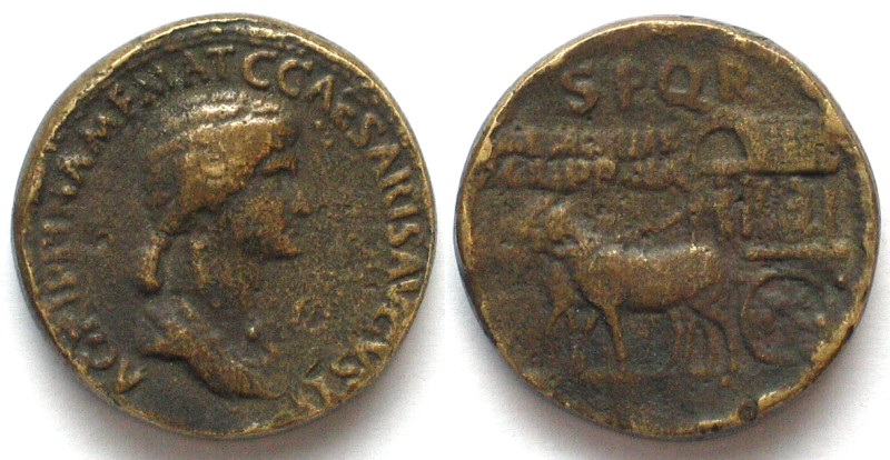 AGRIPPINA Sen. (+33 AD). Mother of Caligula. AE Sestertius, later cast Paduan af...