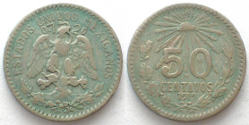 MEXICO. 50 Centavos 1919, silver, VF