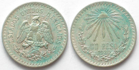 MEXICO. Peso 1920, silver, XF