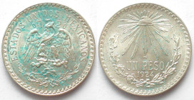 MEXICO. Peso 1924, silver, UNC