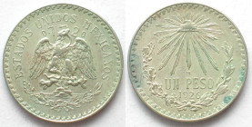 MEXICO. Peso 1926, silver, AU