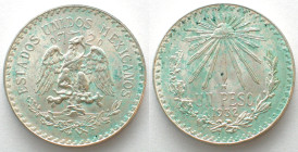 MEXICO. Peso 1932, open 9, silver, UNC