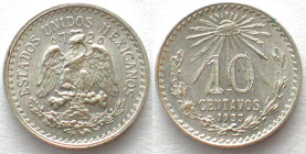 MEXICO. 10 Centavos 1933, silver, UNC-