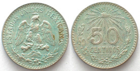 MEXICO. 50 Centavos 1935, silver, AU