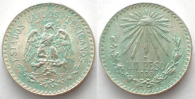 MEXICO. Peso 1938, silver, UNC-