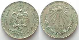 MEXICO. Peso 1940, silver, AU