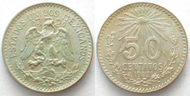 MEXICO. 50 Centavos 1942, silver, UNC-