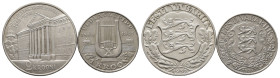 Baltikum - Estland, Kroon und 2 Krooni 1932 und 1933. Gesangsfestival und Uni Tartu. K/M 13 und 14. 2 Stück. Vorzüglich