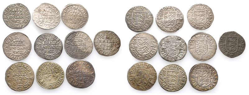 Dänemark, Christian IV. 1588–1648, 2 Skilling 1618. 10 Stück. Meist sehr schön...