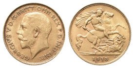 Großbritannien, George V. 1910-1936, 1/2 Sovereign 1913, London. 4,02 g. Fb. 405; Seaby 4006. Sehr schön