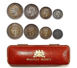 Großbritannien, George VI. 1936-1952, Maundy Set 1937. Fourpence, Threepence, Twopence, Penny. Seaby 4086. Im roten Originaletui. Vorzüglich-Stempelgl...