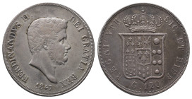 Italien, Neapel, Ferdinand II. 1830-1859, Piastra (120 Grana) 1847. 27,51 g. Dav. 174. Sehr schön-vorzüglich