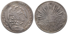 Mexiko, Republik seit 1821, 8 Reales 1892, GO. 26,83 g. Mit chinesischen Gegenstempeln. K/M 377.2. Sehr schön-vorzüglich