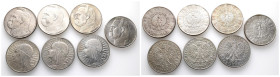 Polen, Republik 1919-1939, 10 Zlotych 1932, 1932, 1933, 1935, 1936, 1937, 1939. Insgesamt: 7 Stück. Meist sehr schön-vorzüglich