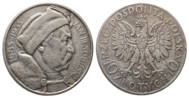 Polen, Republik 1919-1939, 10 Zlotych 1933, Warschau, auf die 250-Jahrfeier des Sieges über die Türken durch Johann III. Sobieski. 21,91 g. Dav. 254; ...