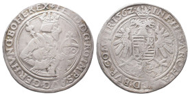 Römisch Deutsches Reich / Haus Habsburg, Ferdinand I. 1521-1564, Guldentaler (60 Kreuzer) 1562, Hall. 24,45 g. Dav. 33; M./T. 140; Voglh. 57. Leichte ...