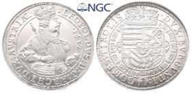 Römisch Deutsches Reich / Haus Habsburg, Leopold V. 1619-1632, Reichstaler 1632, Hall. Dav. 3338. Sehr selten in dieser Erhaltung. Stempelglanz. Im NG...
