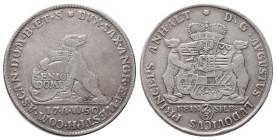 Anhalt Köthen, August Ludwig 1728-1755, 2/3 Taler 1750, Stolberg. 12,74 g. Dav. 207; Mann 496. Sehr schön +