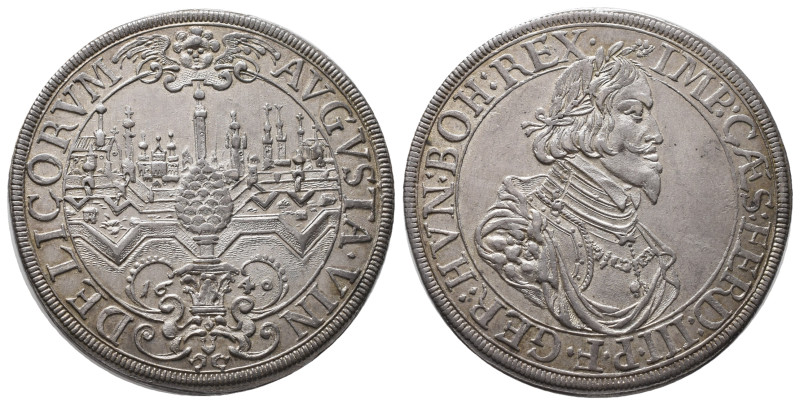 Augsburg, Stadt, Reichstaler 1640, mit Titel Ferdinands III. 29,09 g. Dav. 5039;...