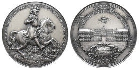 Baden Baden, Ludwig Wilhelm 1677-1707, Silbermedaille o.J. (Nachprägung 1955). Auf die Siege über die Türken 1692 und den Rastatter Frieden 1714. Der ...