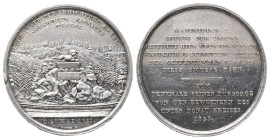 Bayern, Maximilian I. (IV.) Joseph, 1799-1806-1825, Silbermedaille 1823, von J. J. Neuss, auf das Monument der neuerbauten Straße Vilshofen-Passau. An...